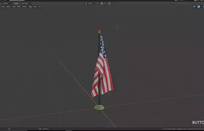 well modeled flag with pbr textures