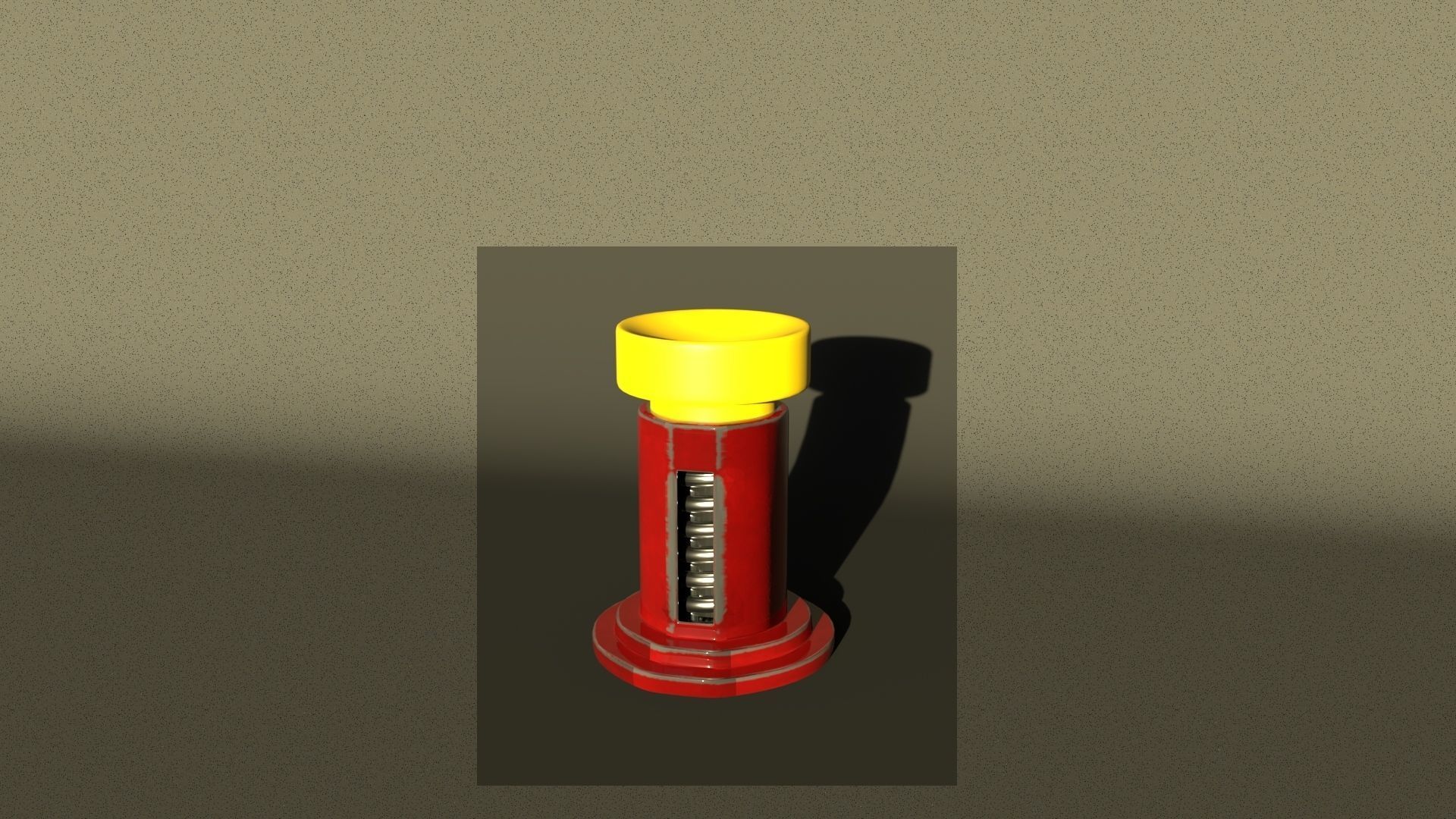 Rigged Spring coil for pinball or balls animation Low-poly 3D model_3