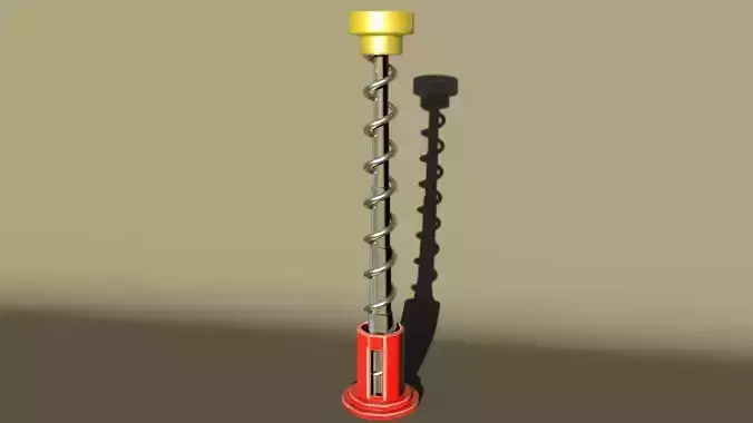 Rigged Spring coil for pinball or balls animation Low-poly 3D model