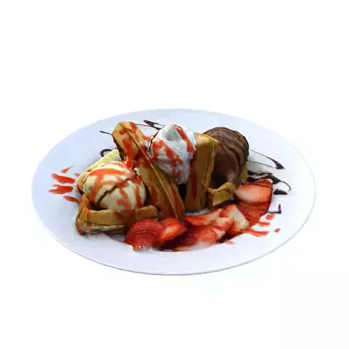 EAST MEETS WEST WAFFLE Low-poly 3D model