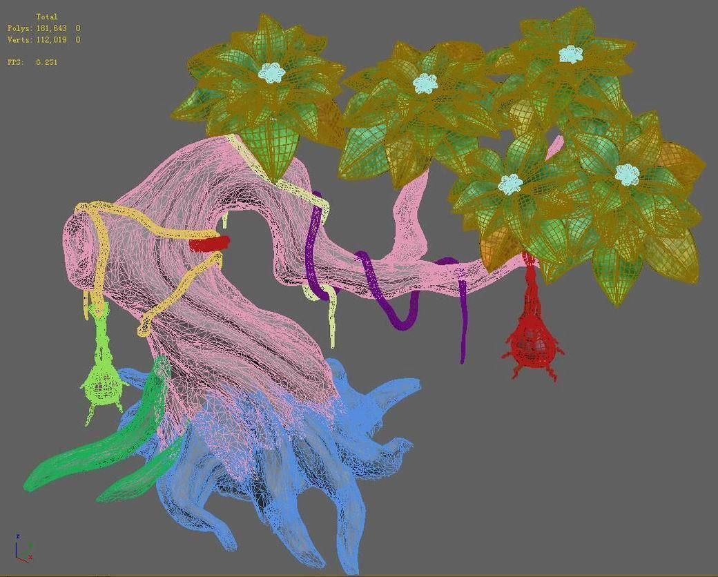 Peach Blossom Island - Plant - Tree 01 3D model_11