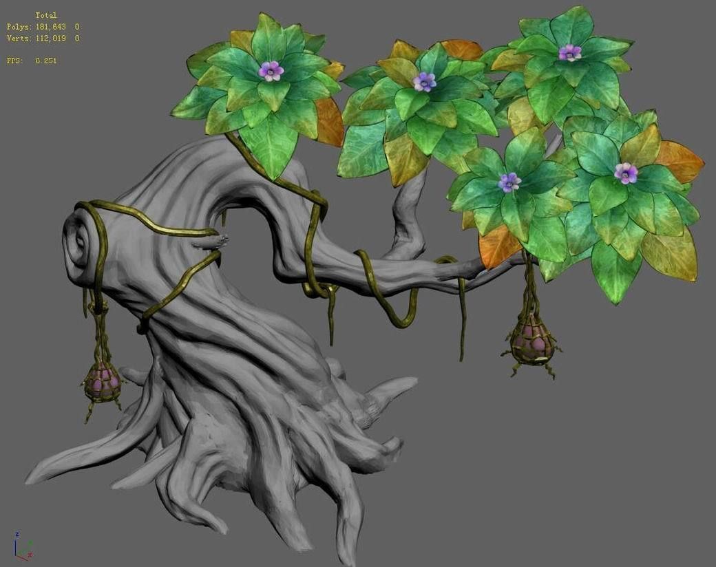 Peach Blossom Island - Plant - Tree 01 3D model_10