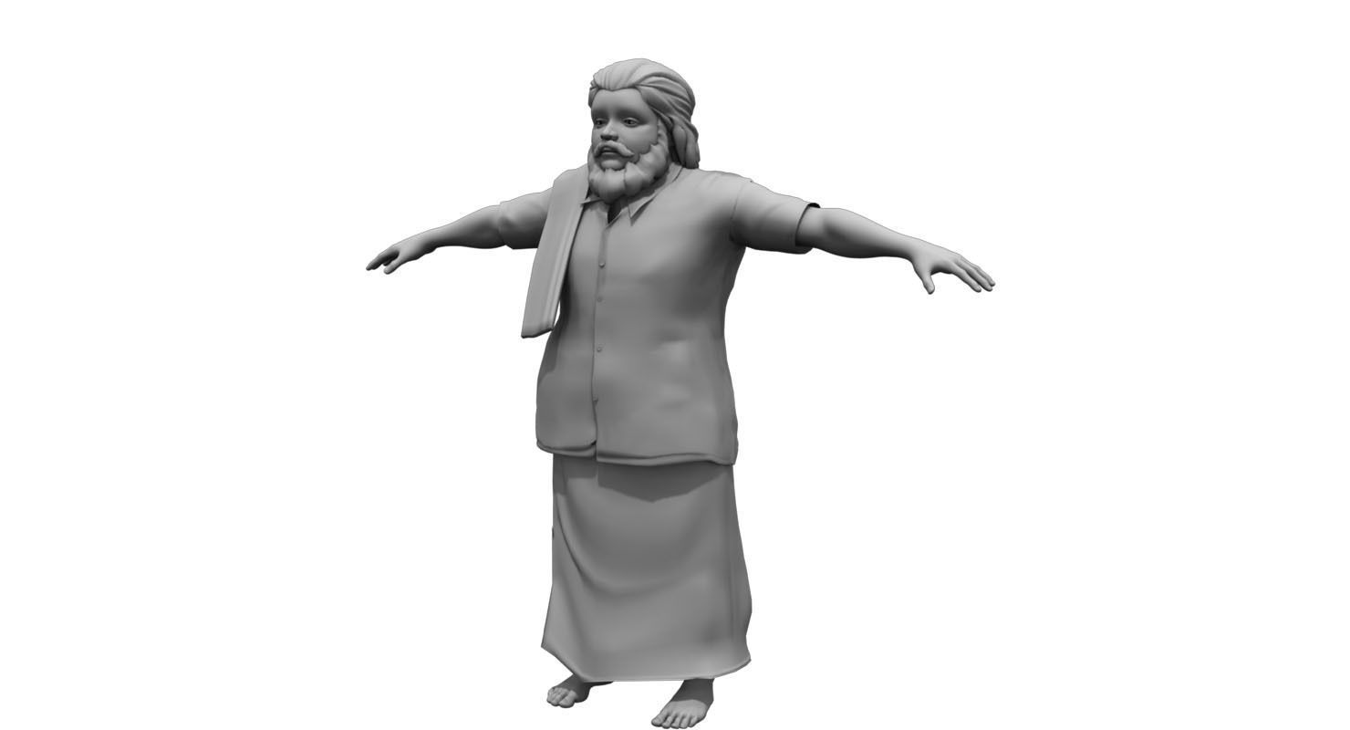  Dwarf man traditional dress 3d model 3D model_2