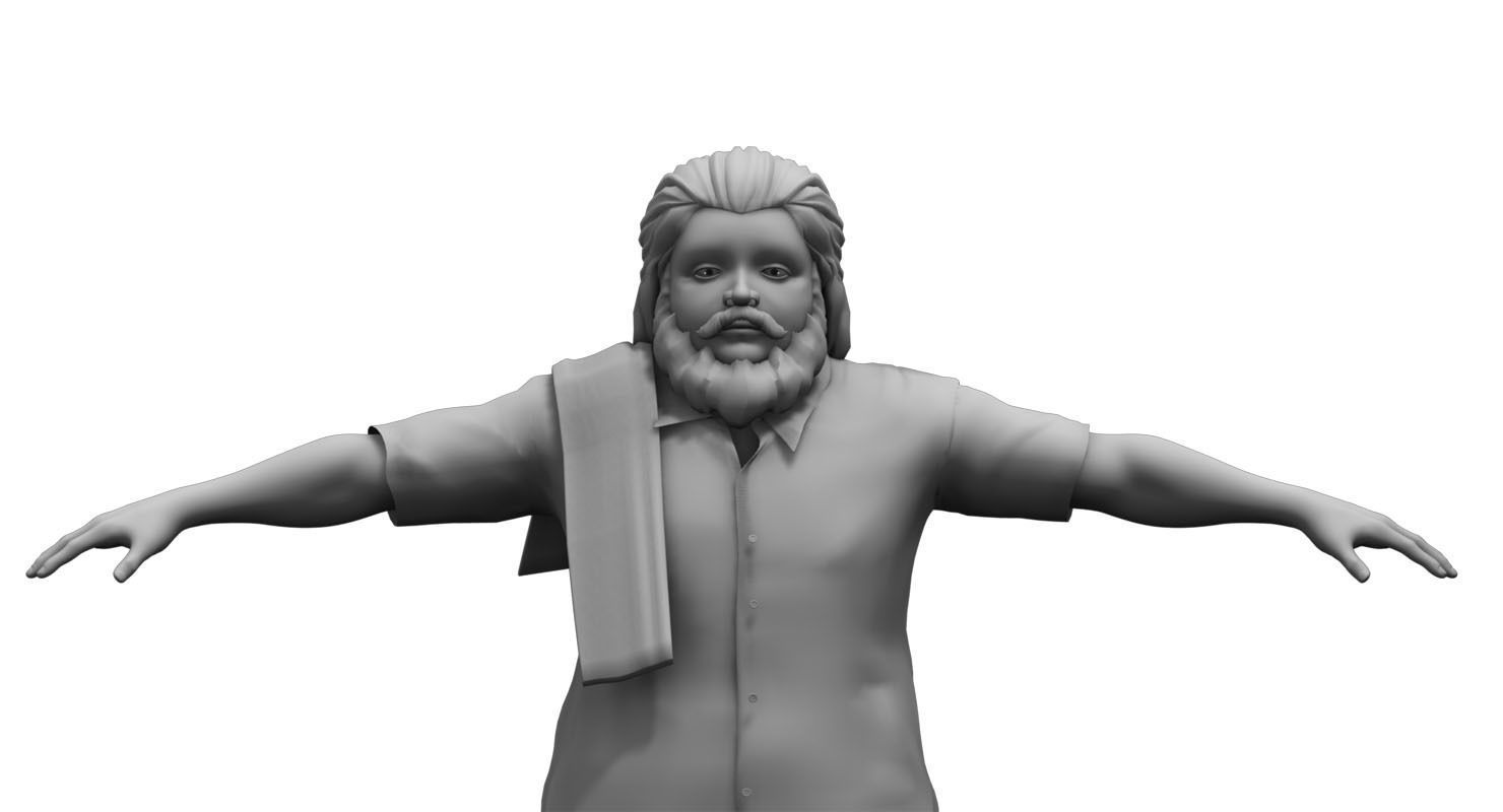  Dwarf man traditional dress 3d model 3D model_1