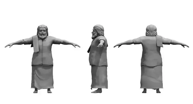  Dwarf man traditional dress 3d model