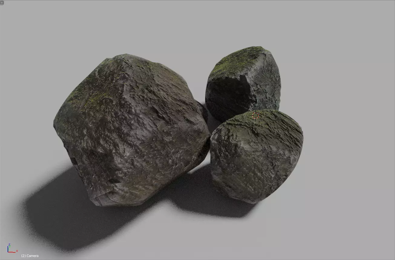 Yosunlu Kayalar - Rocks Which Are Dust Procedural Moss Free low-poly 3D model