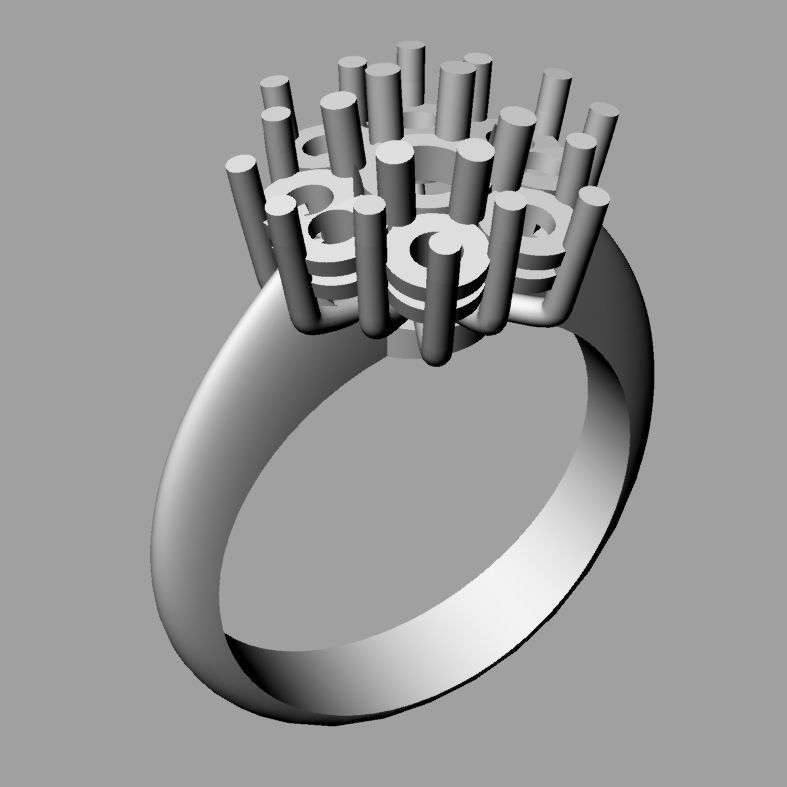 Rosette ring 3D print model anello cestino  3D print model_4