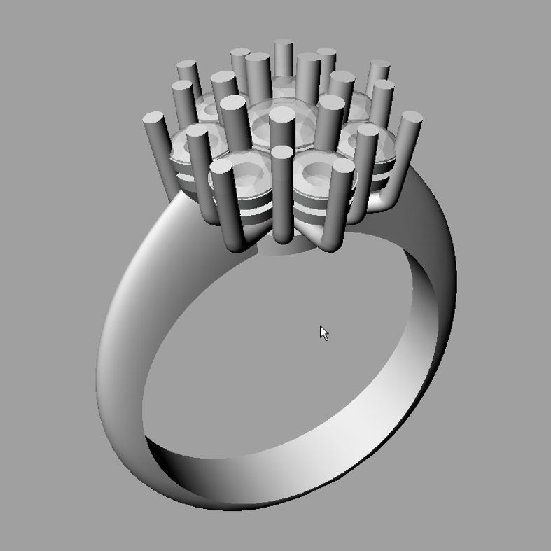 Rosette ring 3D print model anello cestino  3D print model_1