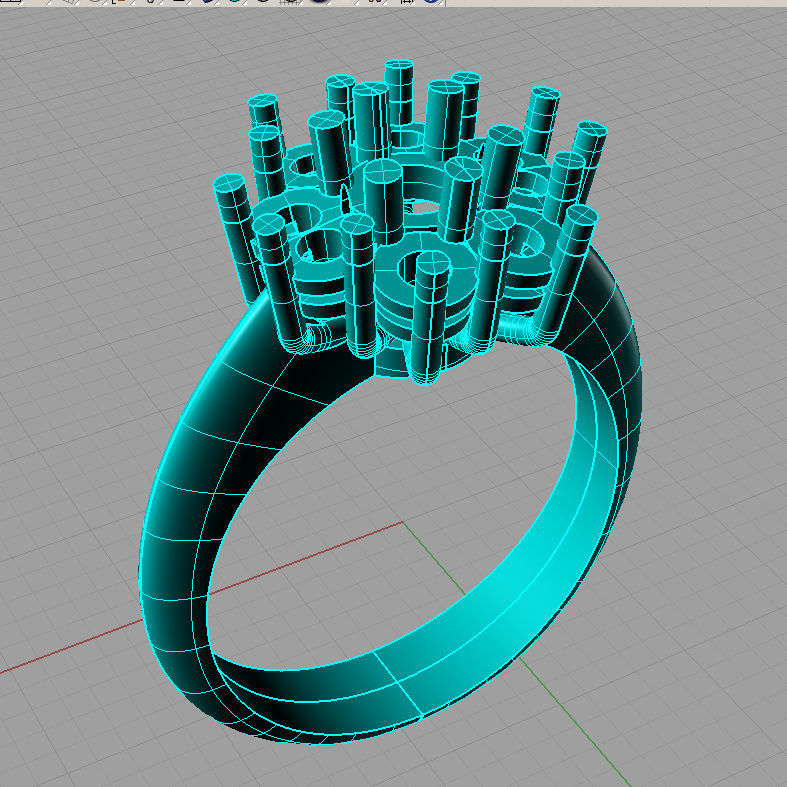 Rosette ring 3D print model anello cestino  3D print model_3