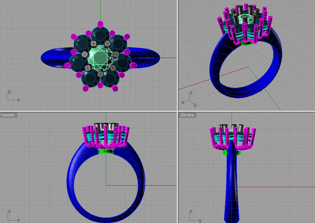 Rosette ring 3D print model anello cestino  3D print model_2