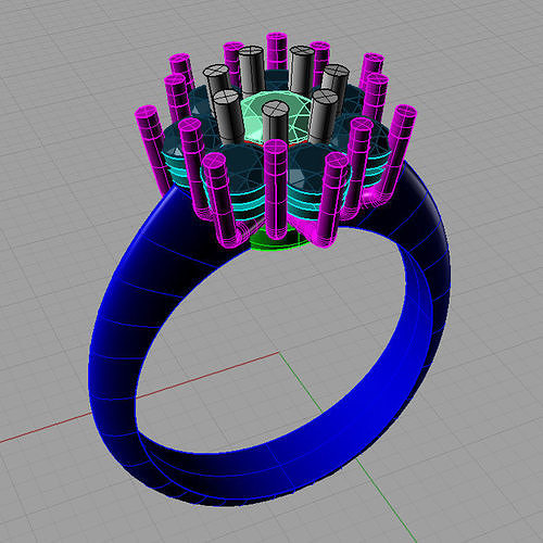 Rosette ring 3D print model anello cestino  3D print model