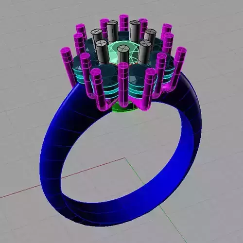 Rosette ring 3D print model anello cestino 