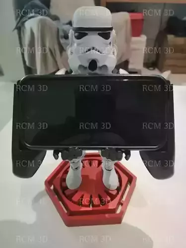 Stormtrooper cellphone and joystick holder 