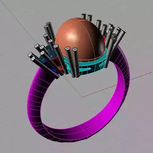 Beautiful -ring with oval cabochons 3D print model