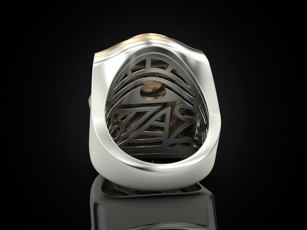 Pharaoh Skull Ring 3D print model_12