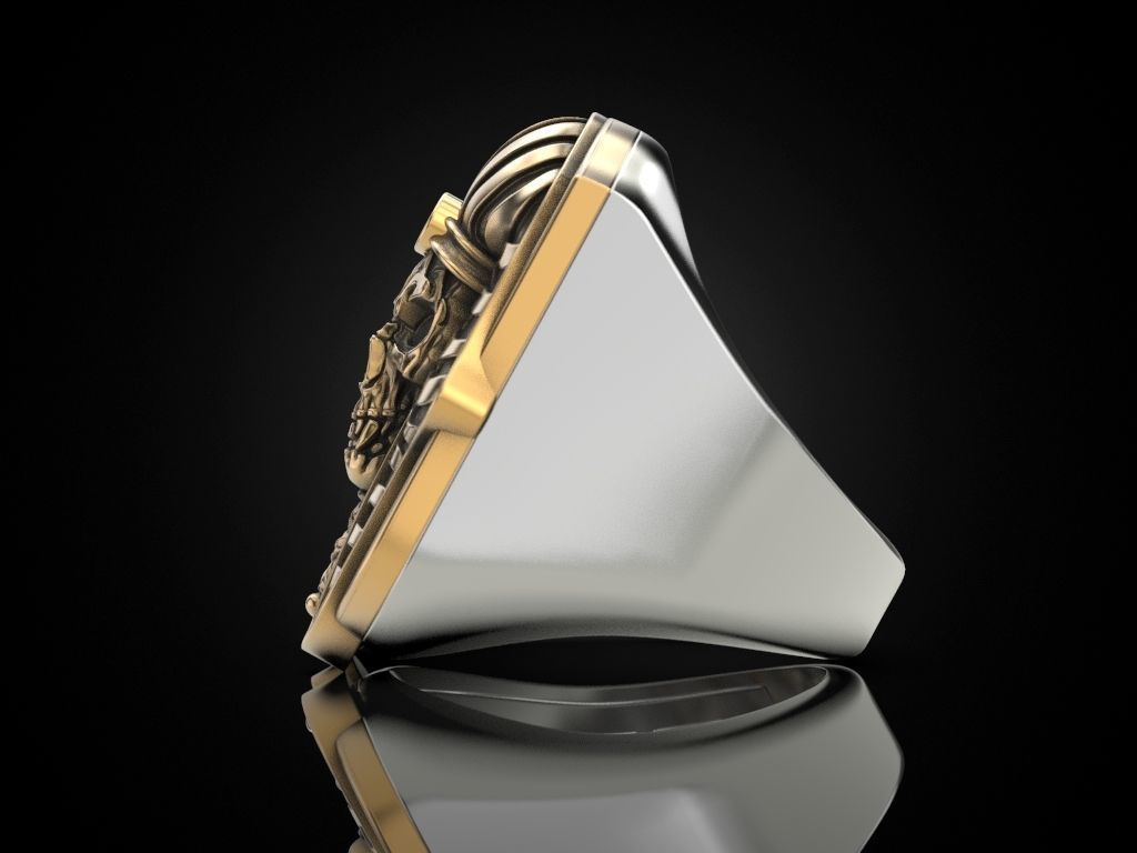 Pharaoh Skull Ring 3D print model_10