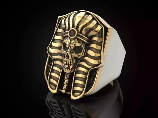 Pharaoh Skull Ring 3D print model