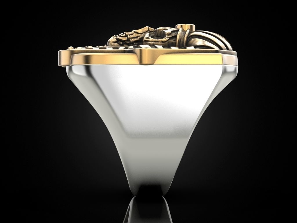 Pharaoh Skull Ring 3D print model_9