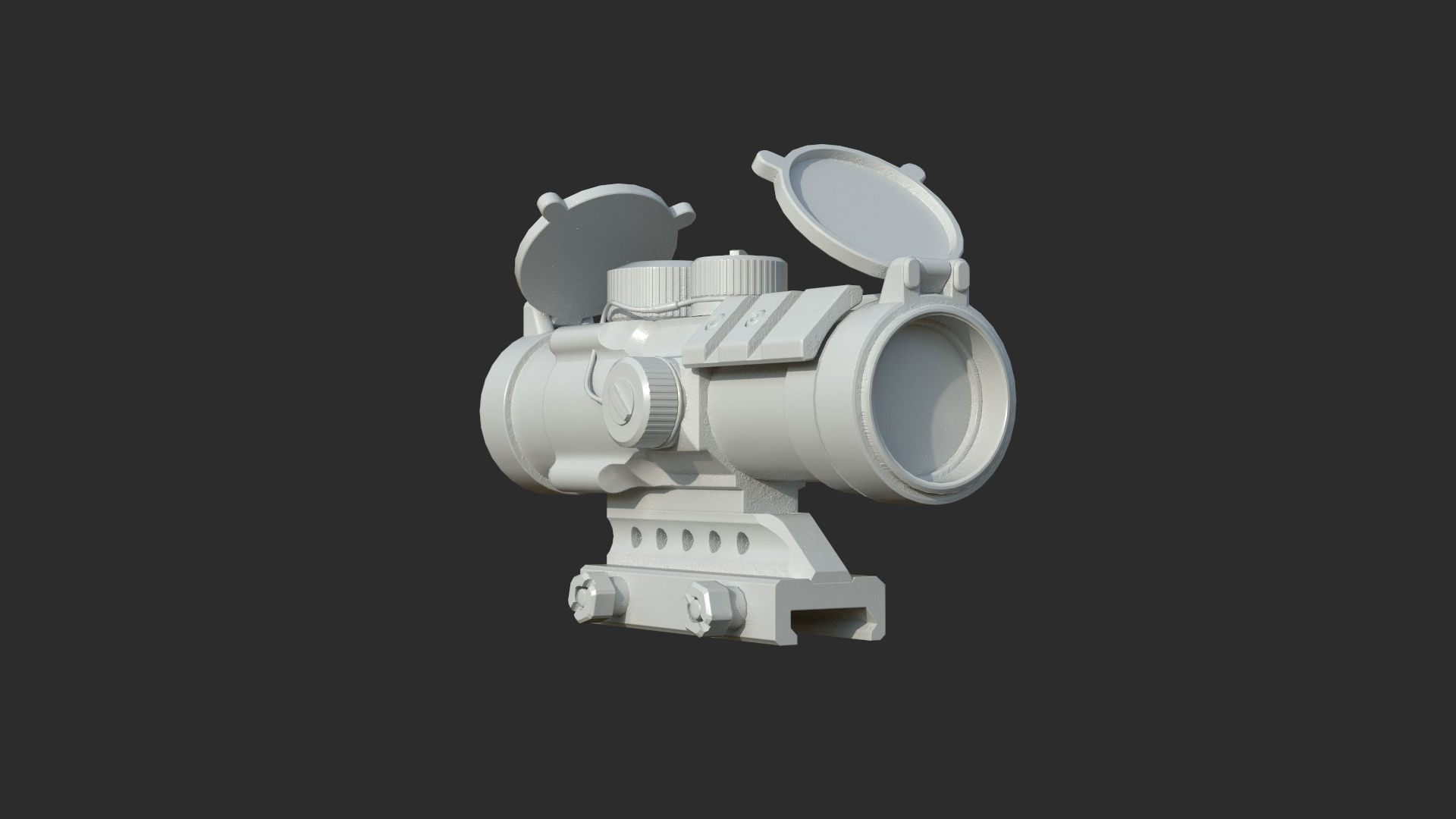 Weapon - Scope - 06 - Scope3X Low-poly 3D model_14