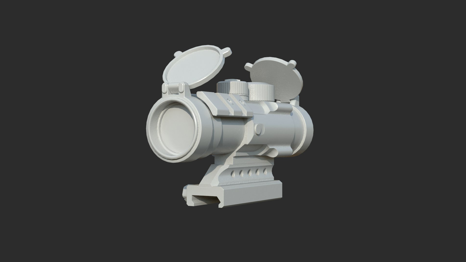 Weapon - Scope - 06 - Scope3X Low-poly 3D model_16