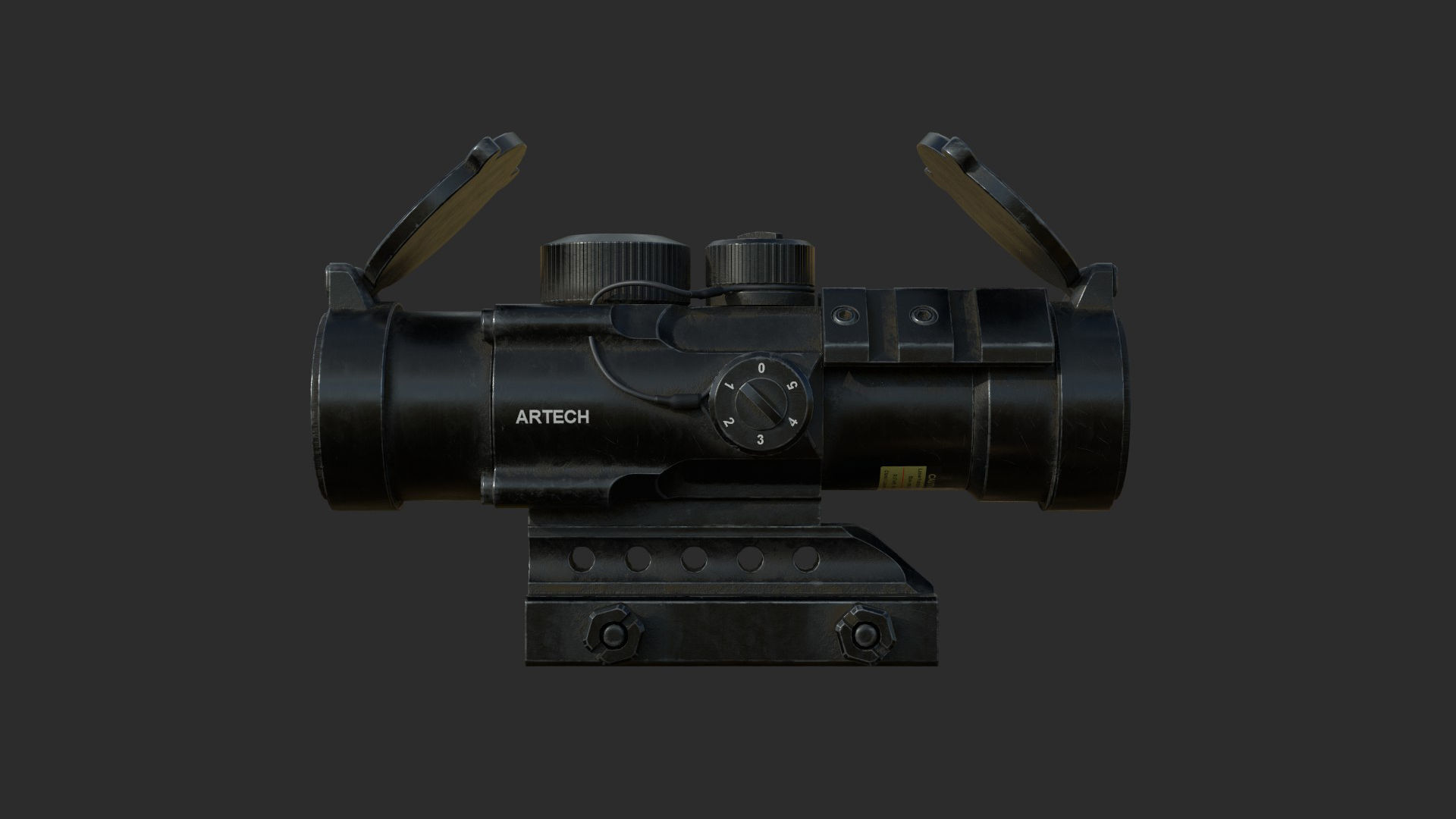 Weapon - Scope - 06 - Scope3X Low-poly 3D model_5
