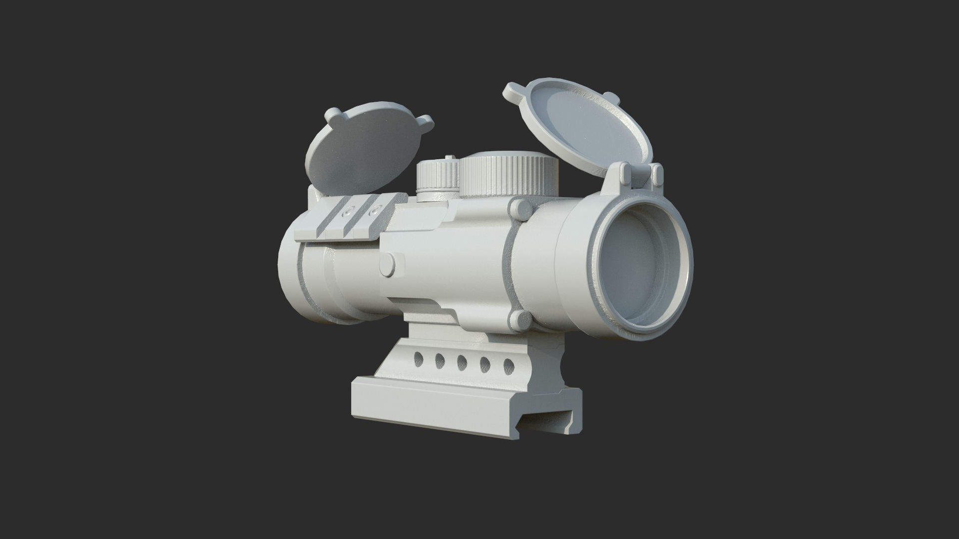 Weapon - Scope - 06 - Scope3X Low-poly 3D model_10