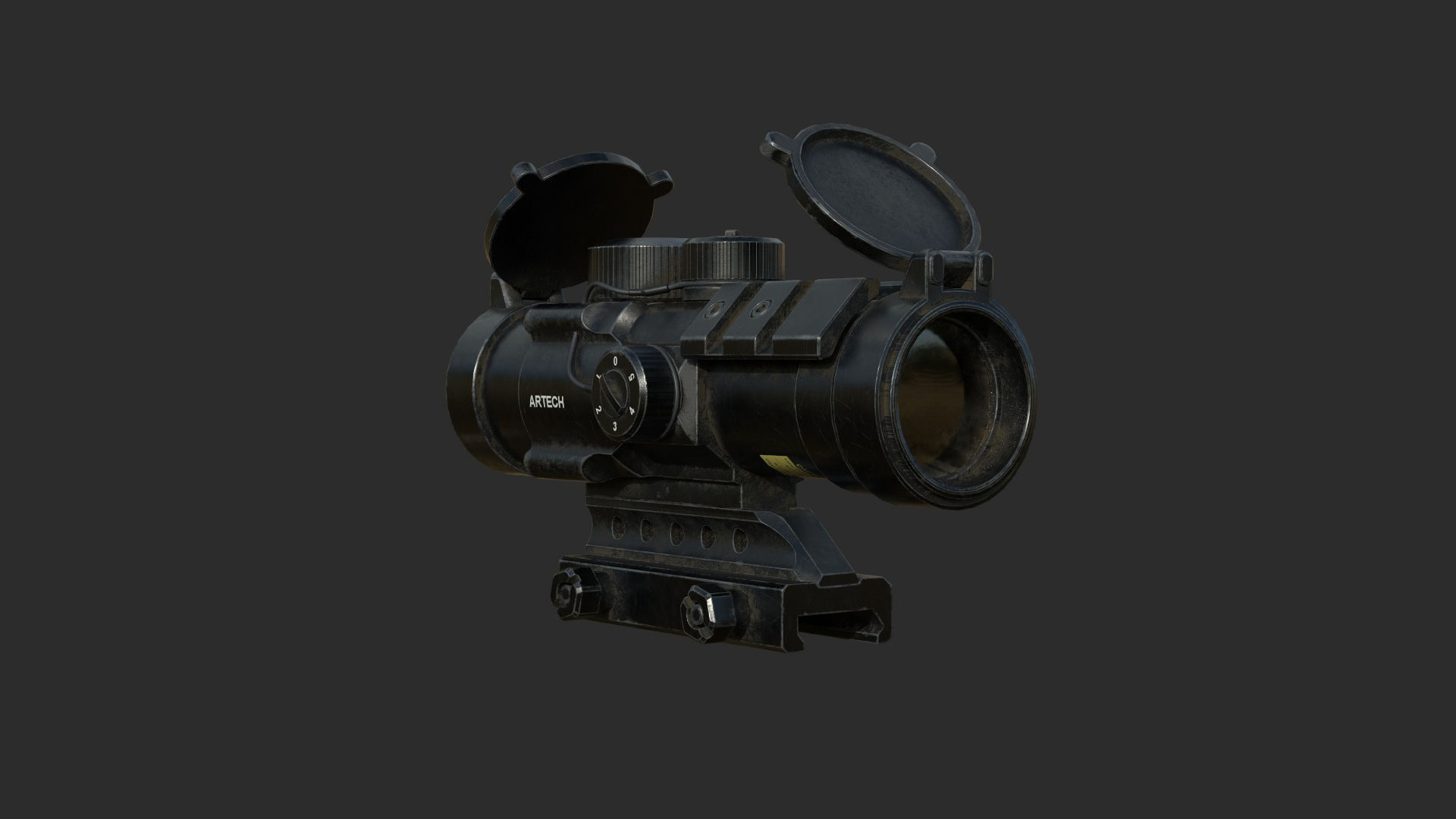 Weapon - Scope - 06 - Scope3X Low-poly 3D model_6