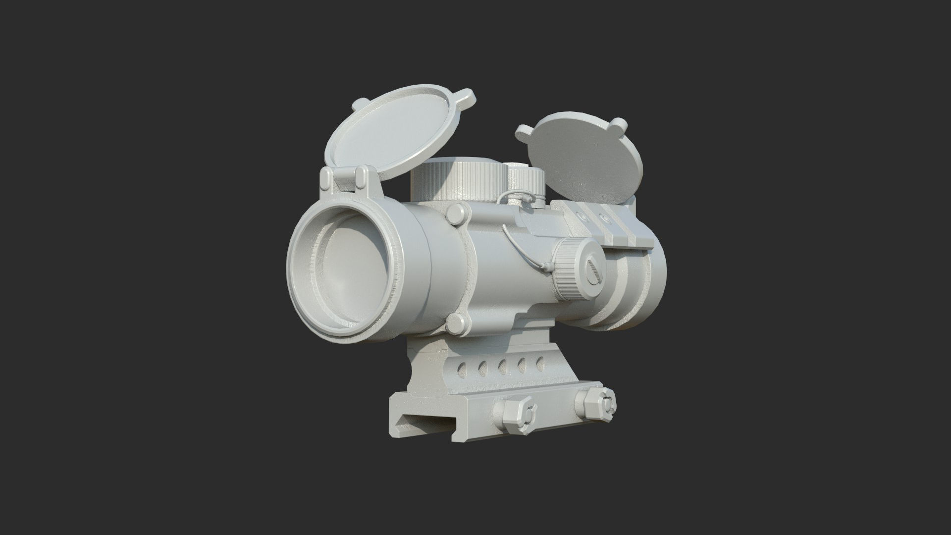 Weapon - Scope - 06 - Scope3X Low-poly 3D model_12