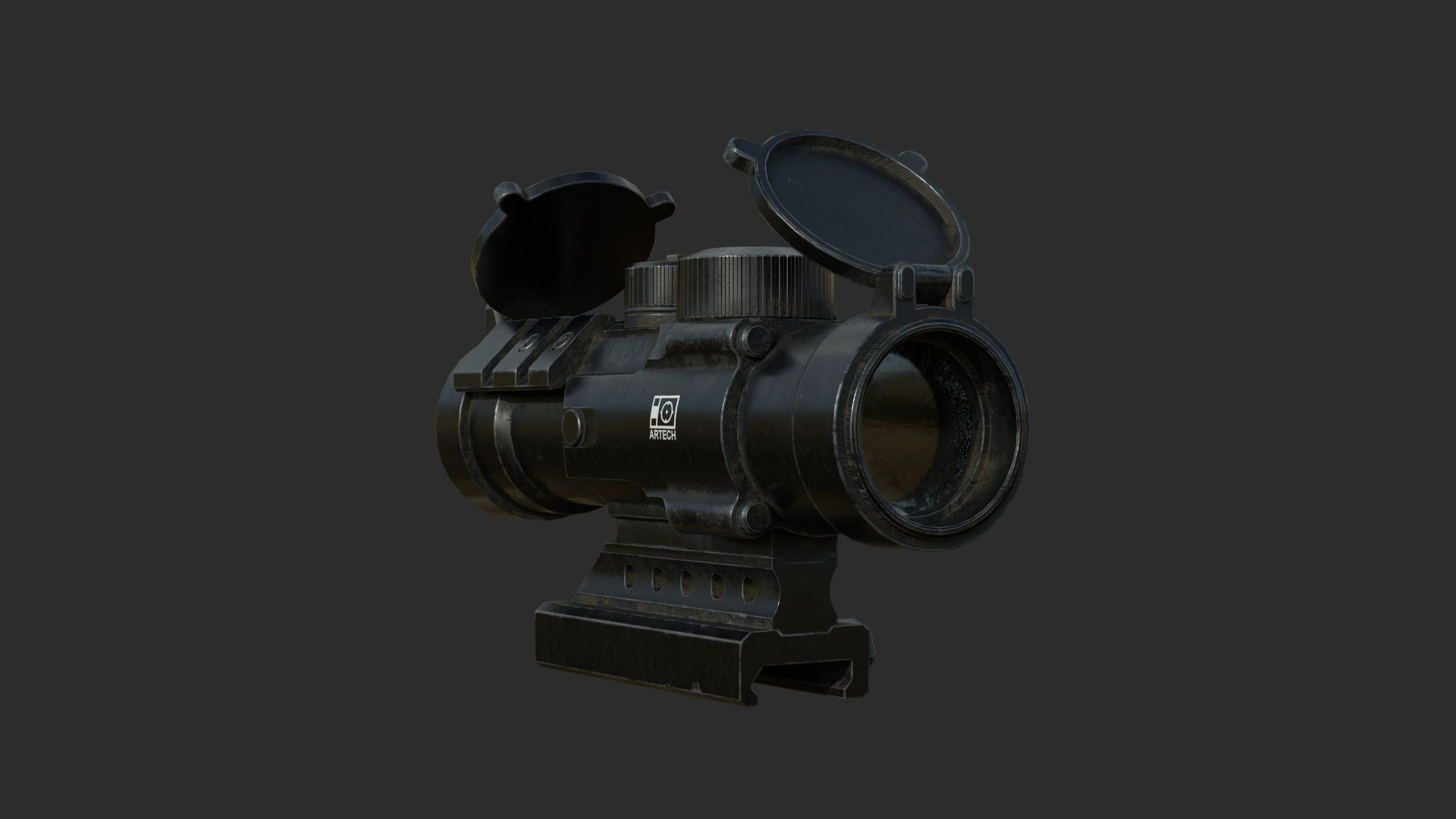 Weapon - Scope - 06 - Scope3X Low-poly 3D model_2