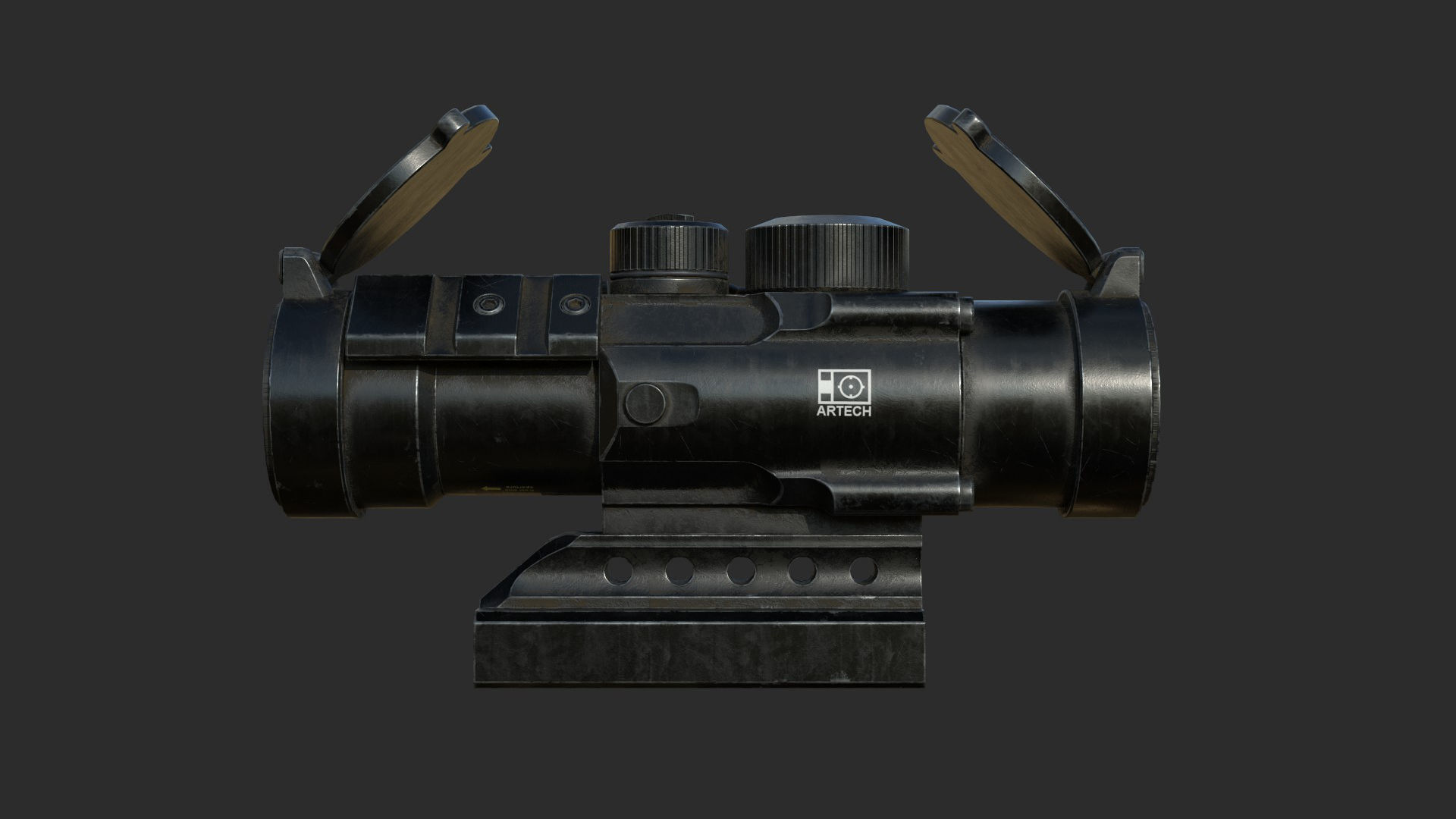 Weapon - Scope - 06 - Scope3X Low-poly 3D model_1