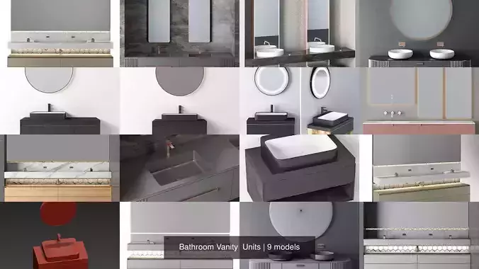 Bathroom Vanity  Units 3D Model Collection