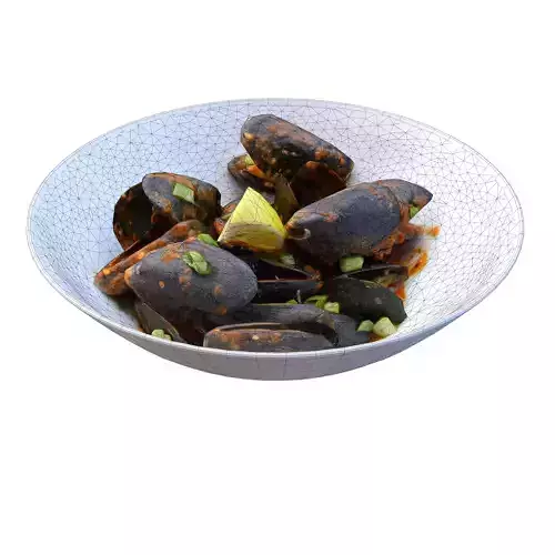 MUSSELS MARINARA Low-poly 3D model
