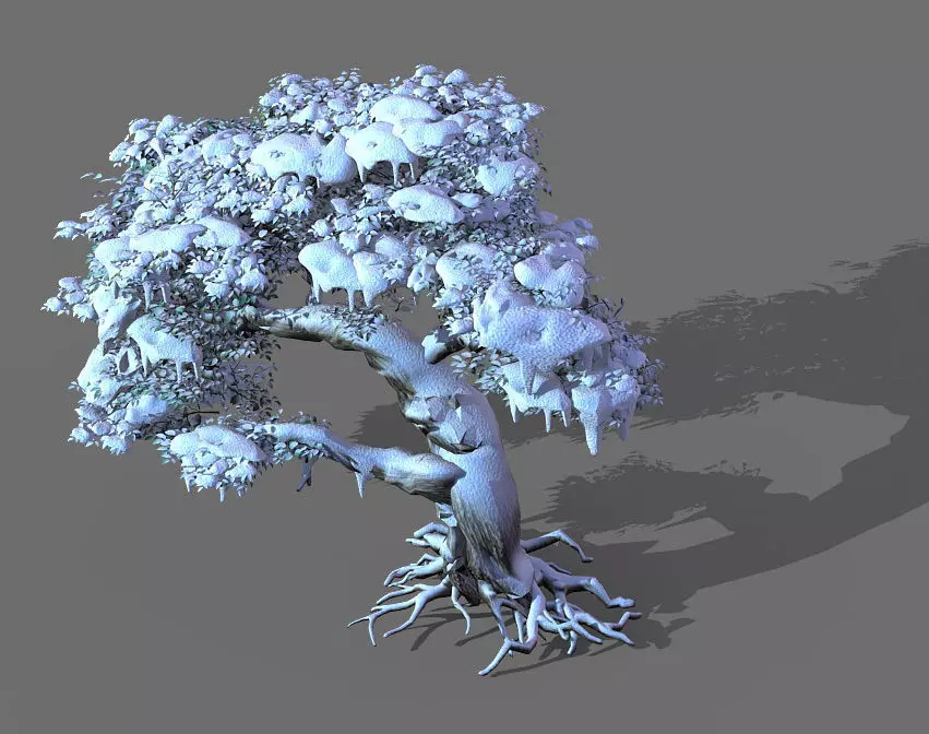 Game Models - Snow - Trees 03 3D model_0