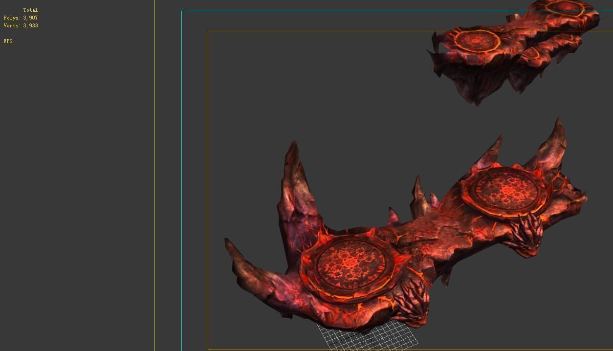 Game model - the platform in magma 3D model_1