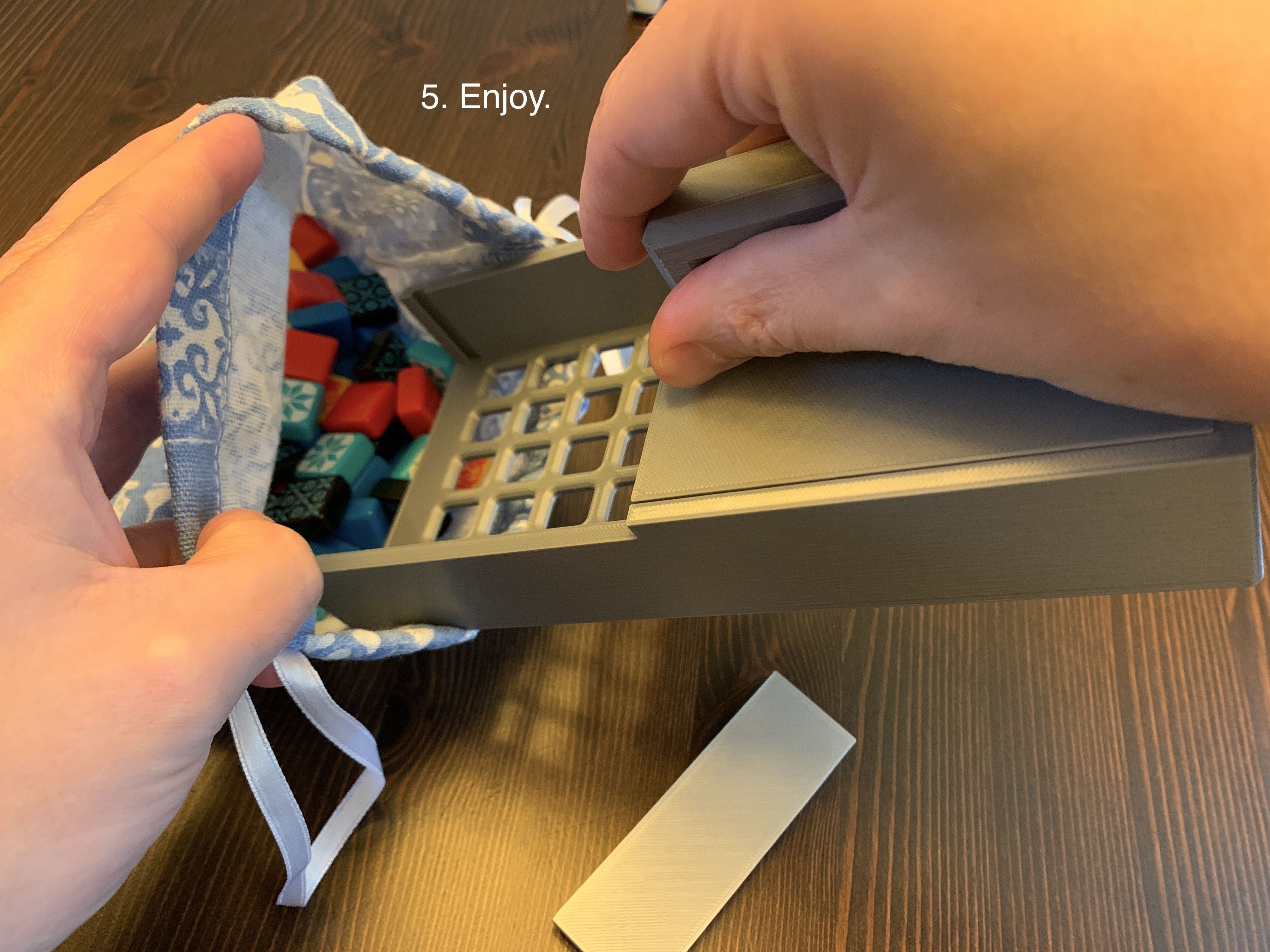 Azul with Crystal Mosaic Expansion Board Game Organizer Insert 3D print model_5