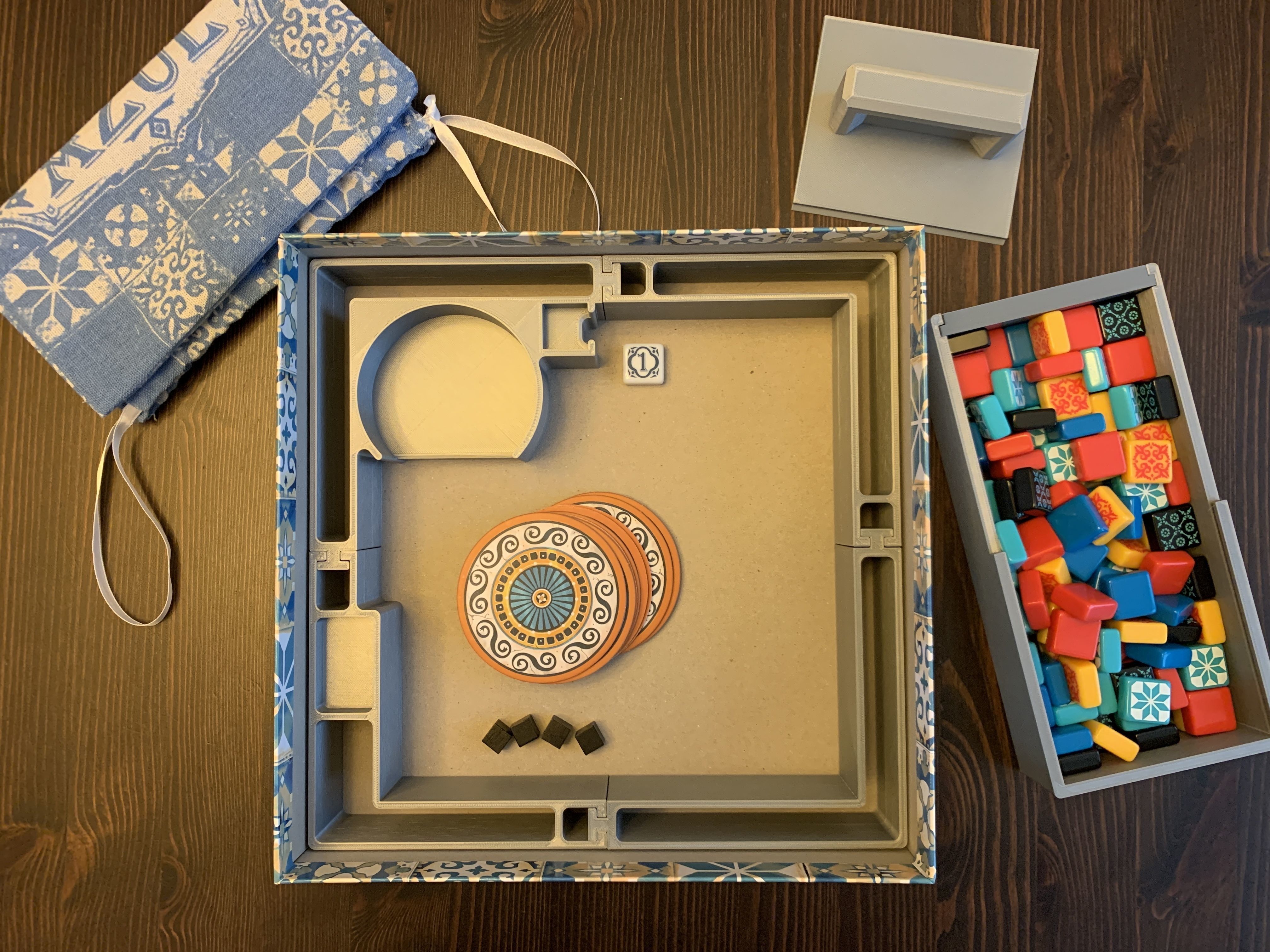 Azul with Crystal Mosaic Expansion Board Game Organizer Insert 3D print model_9
