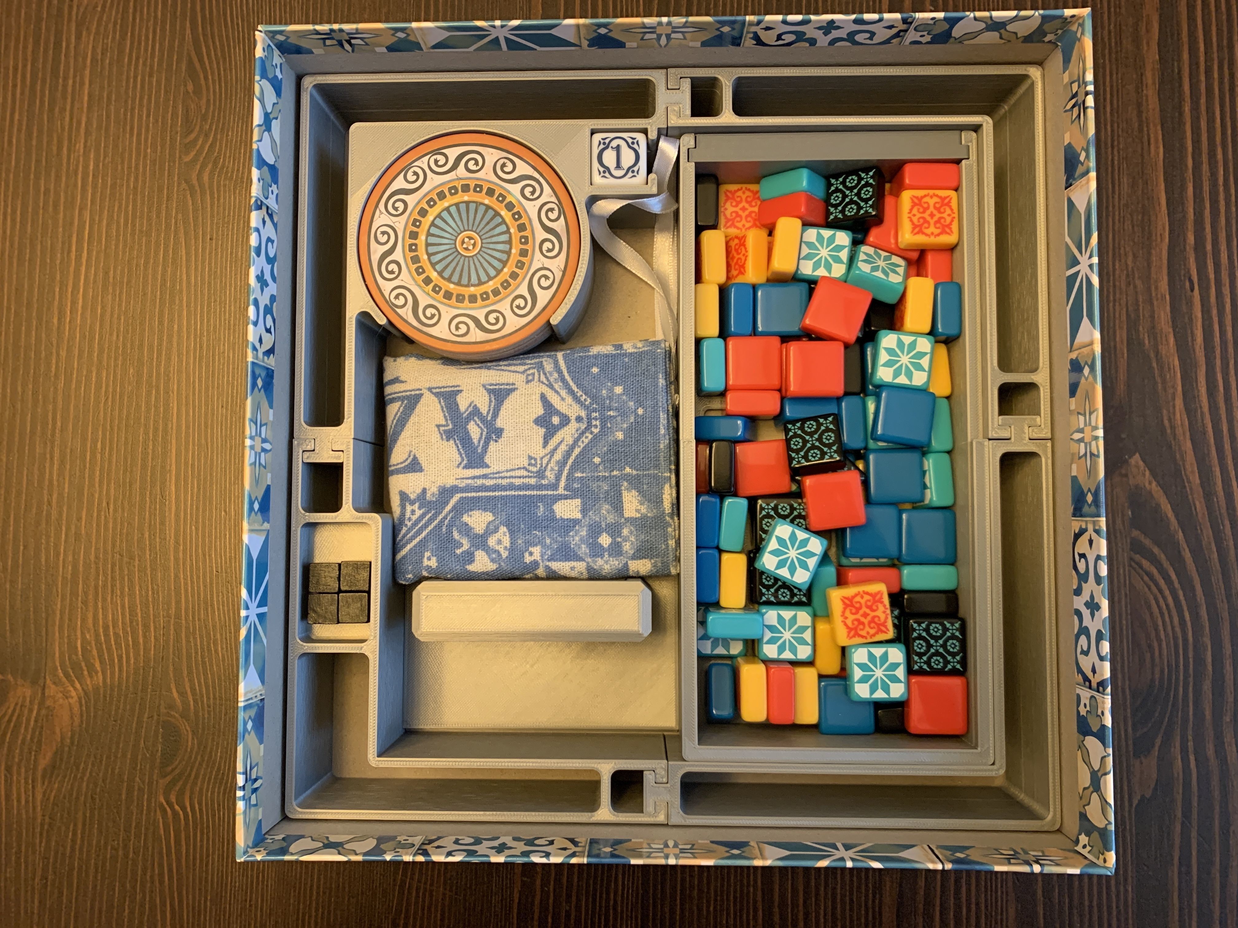 Azul with Crystal Mosaic Expansion Board Game Organizer Insert 3D print model_10