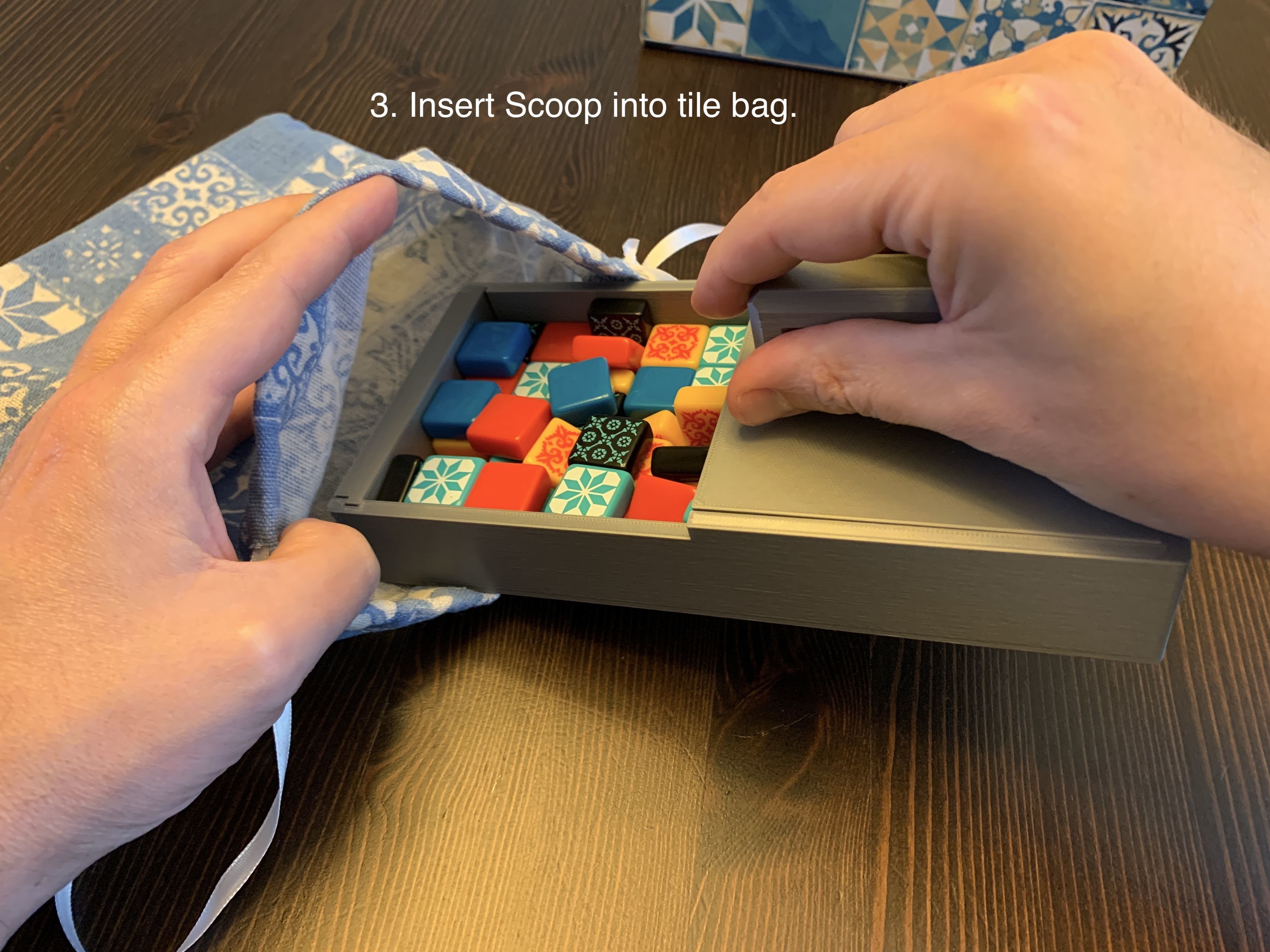 Azul with Crystal Mosaic Expansion Board Game Organizer Insert 3D print model_3