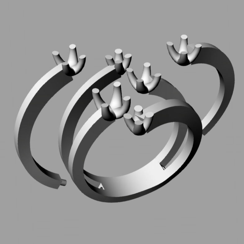 Golden Luxury Women Ring With Roundl Diamond 3D print model 3D print model_3