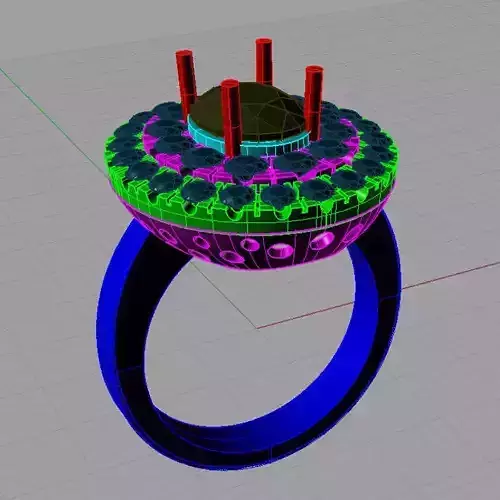Halo Engagement Ring oval Halo design 3d model 3D print model
