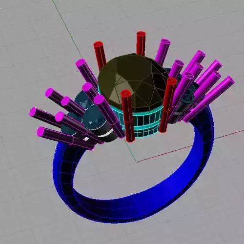  ring Oval Gemstone  3D print model