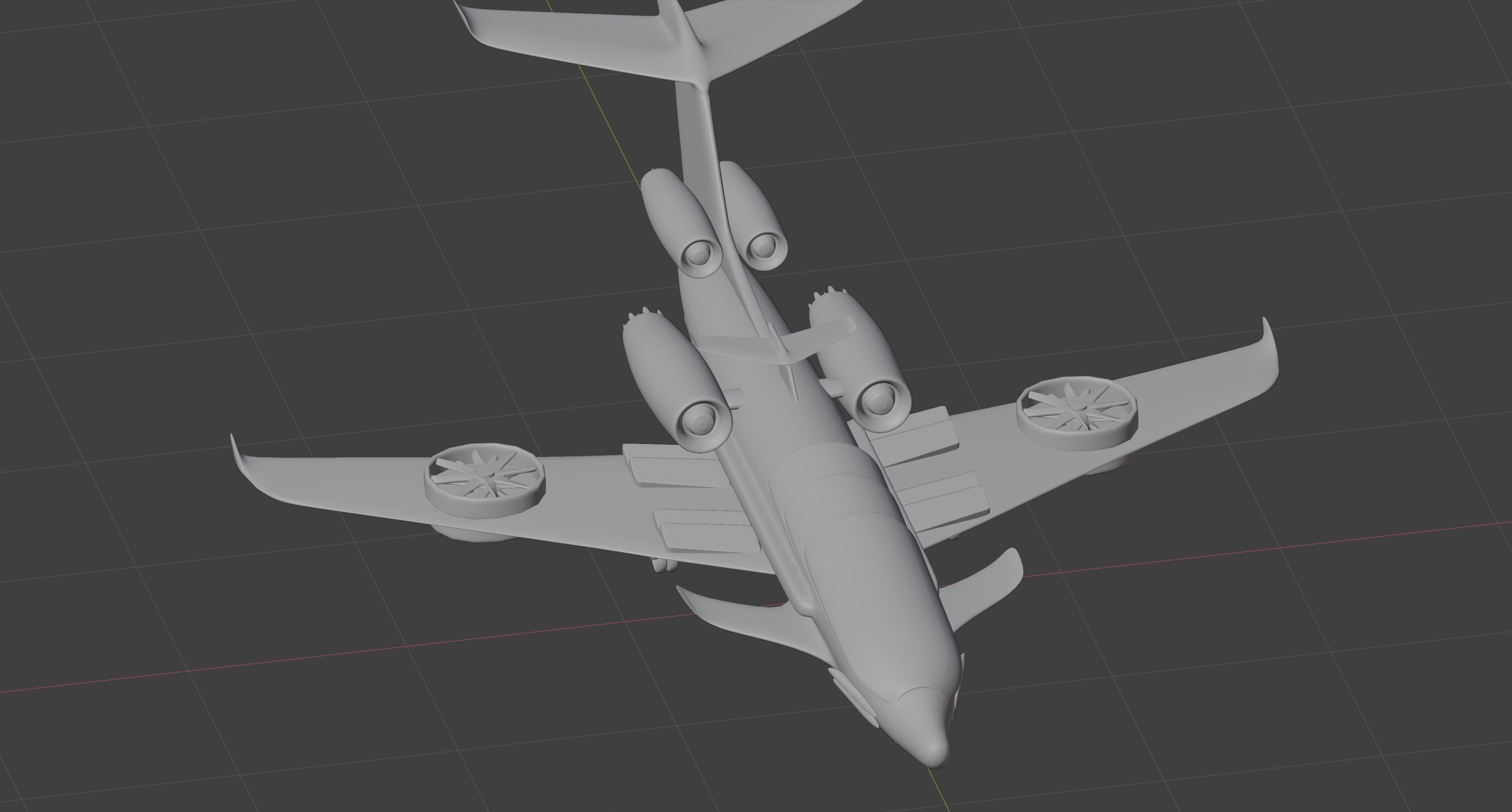 Airplane Black Generic Future 3D model_15