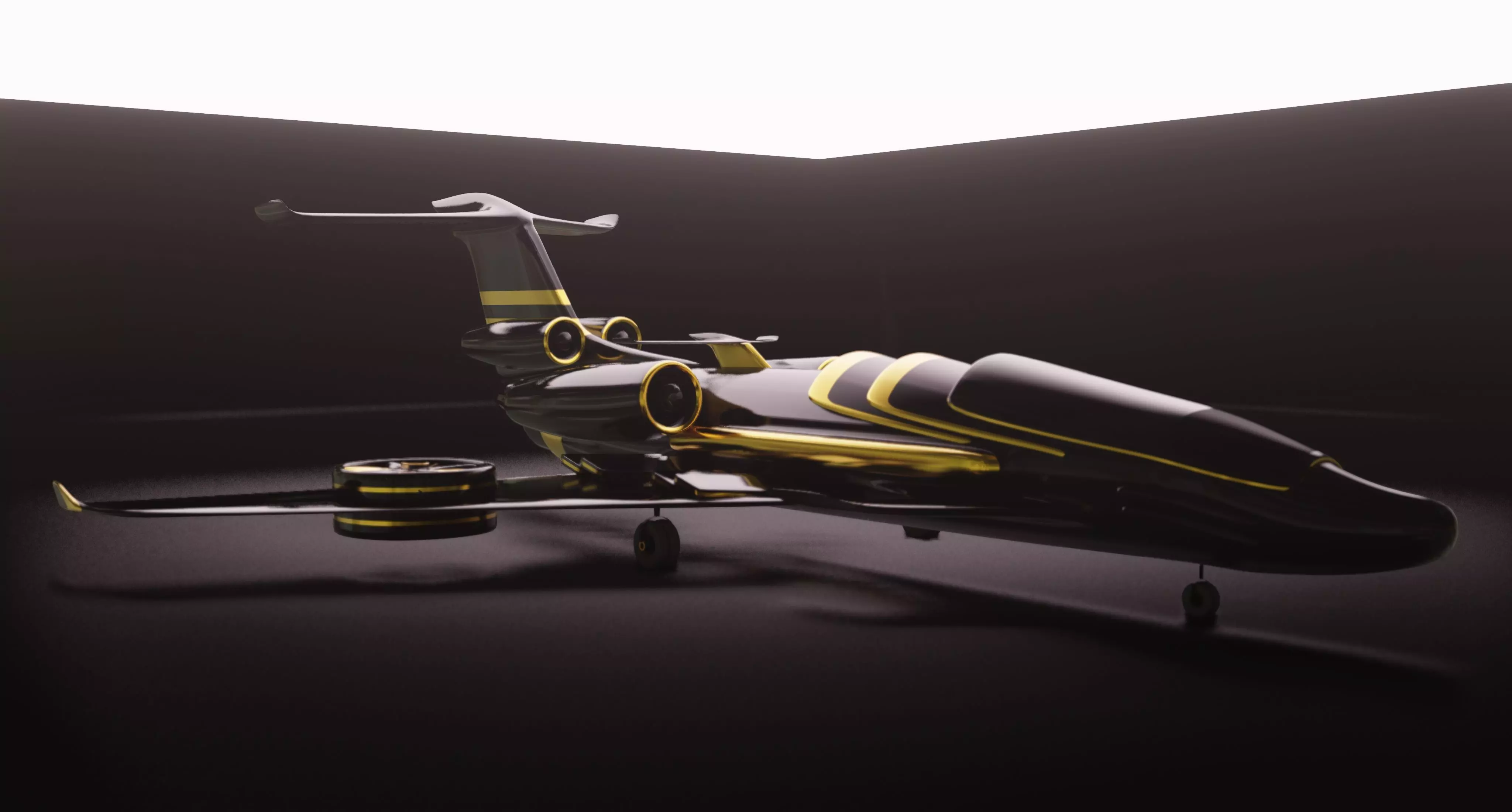 Airplane Black Generic Future 3D model_0