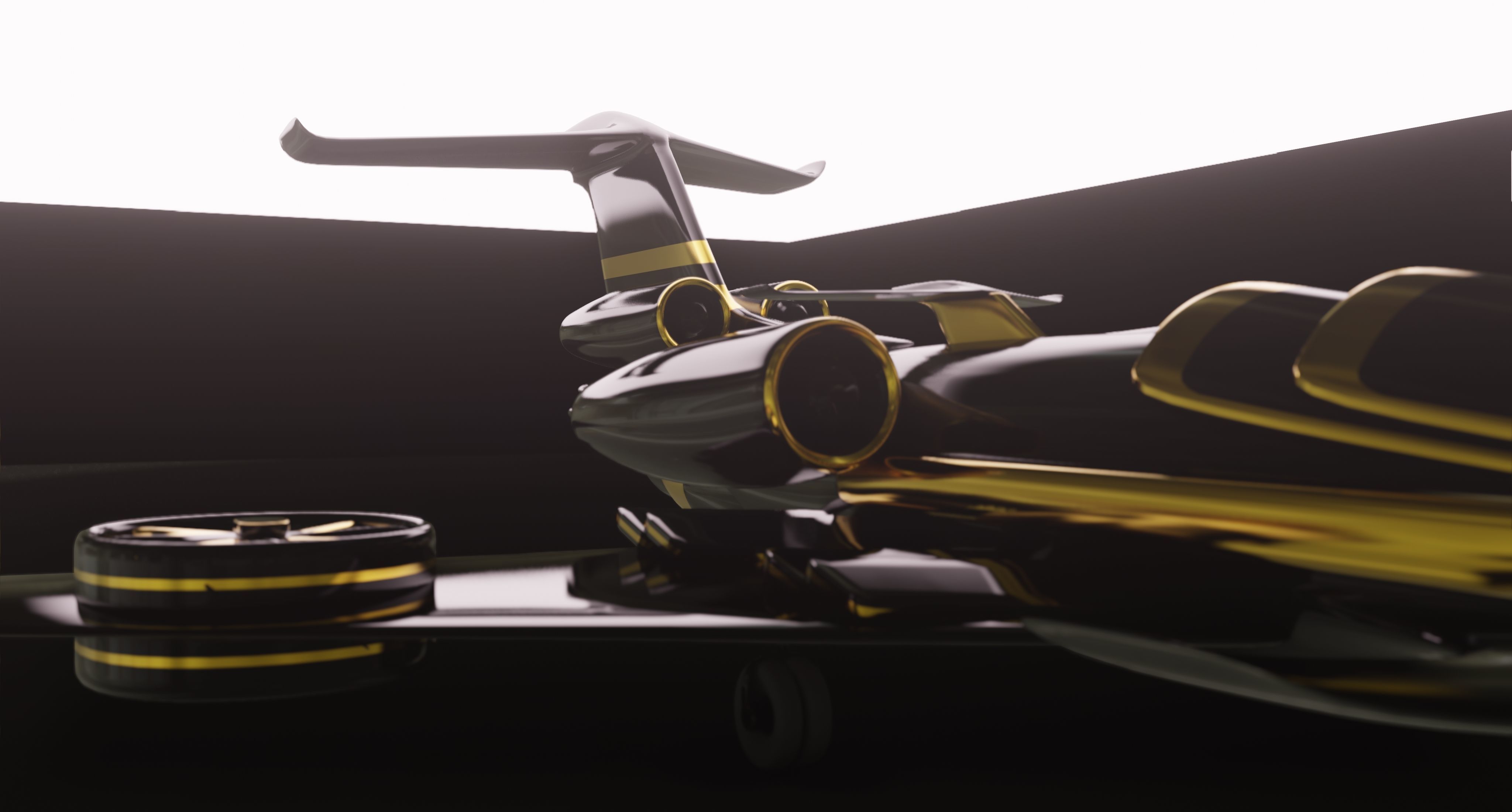 Airplane Black Generic Future 3D model_3