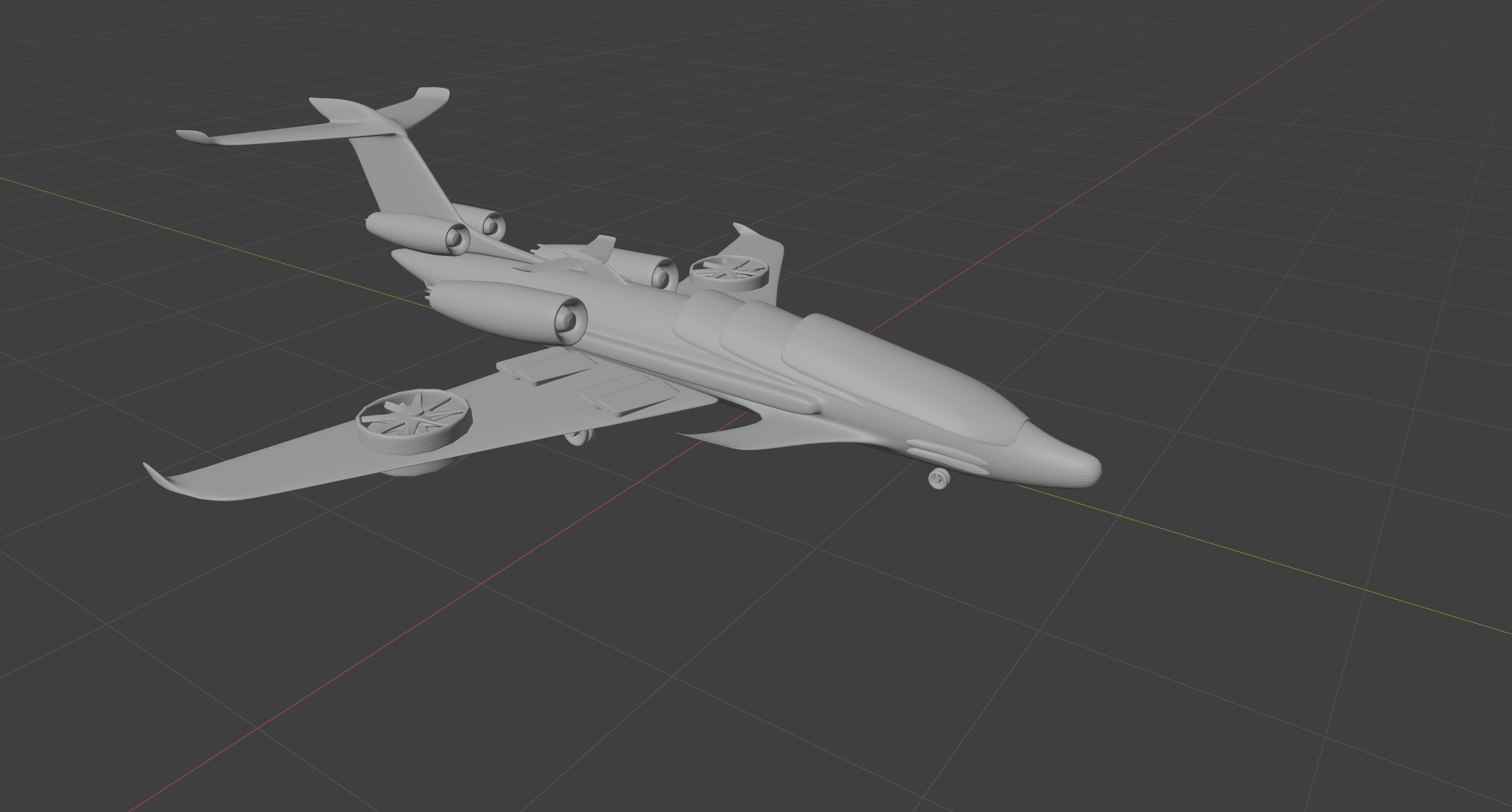 Airplane Black Generic Future 3D model_13