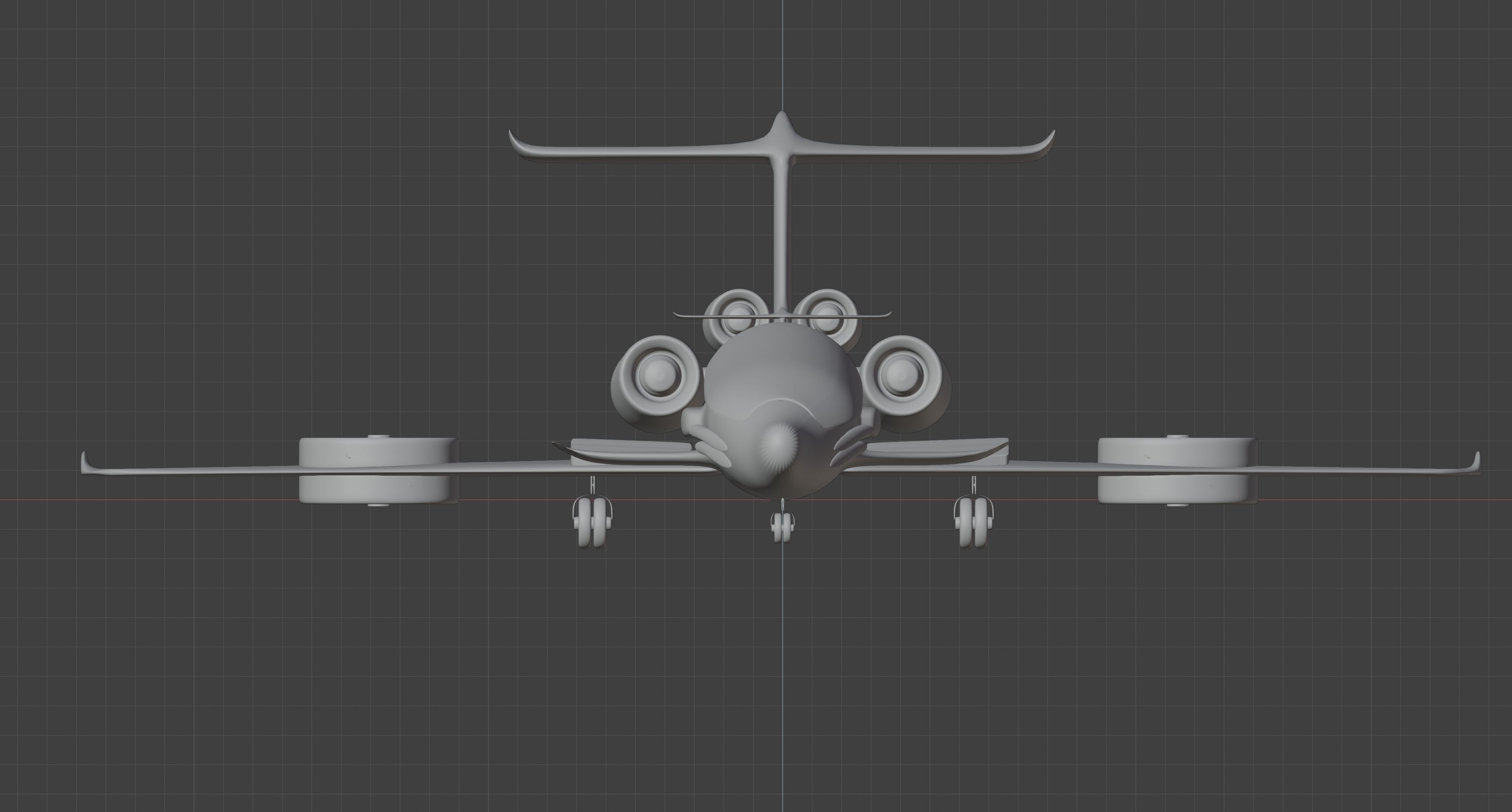 Airplane Black Generic Future 3D model_11