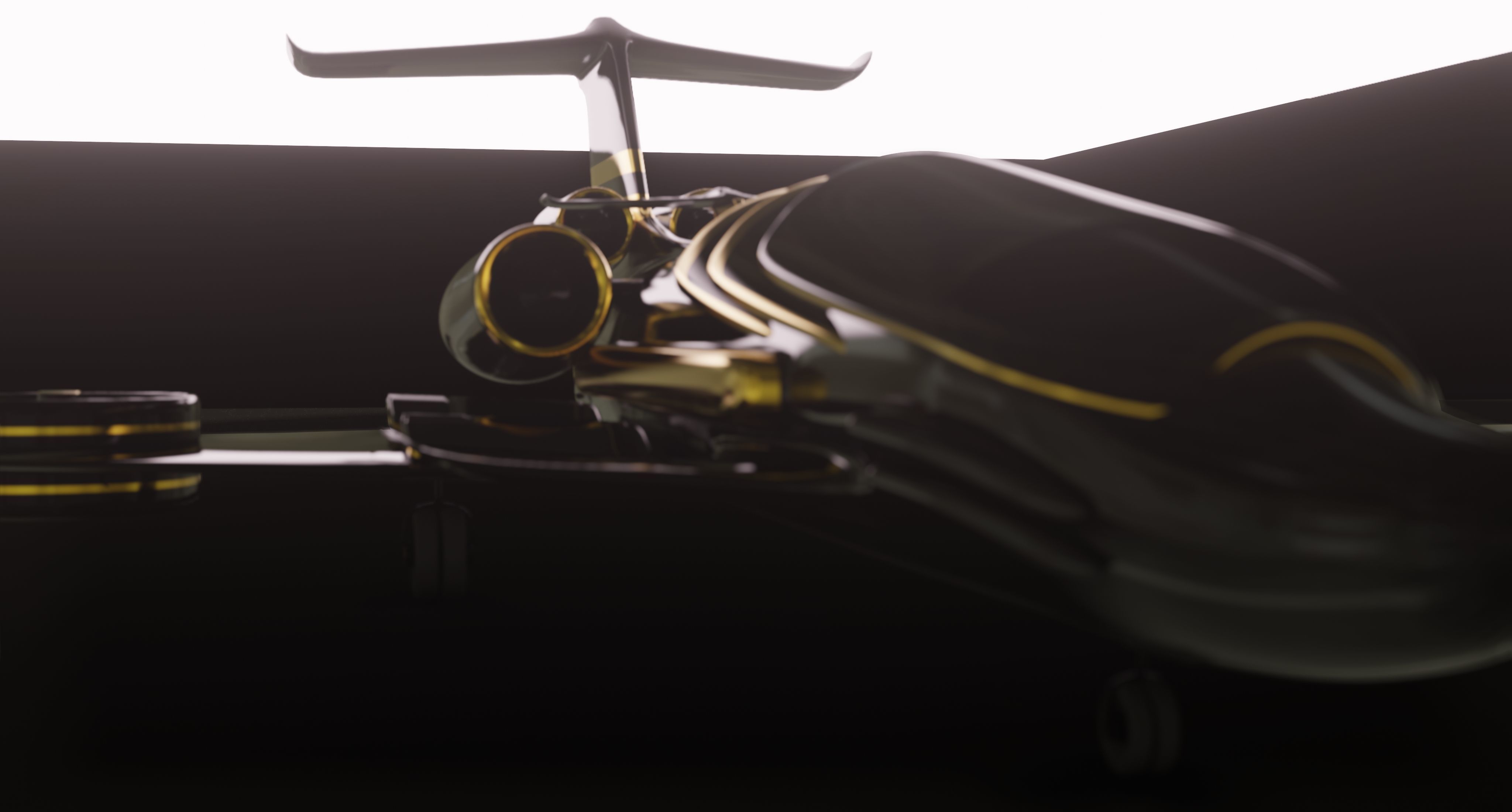 Airplane Black Generic Future 3D model_6