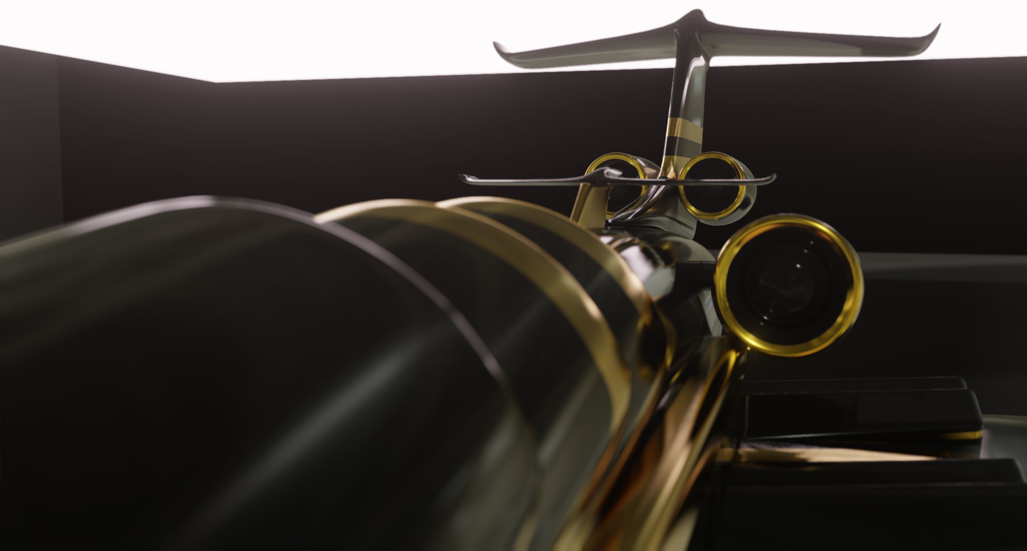 Airplane Black Generic Future 3D model_4