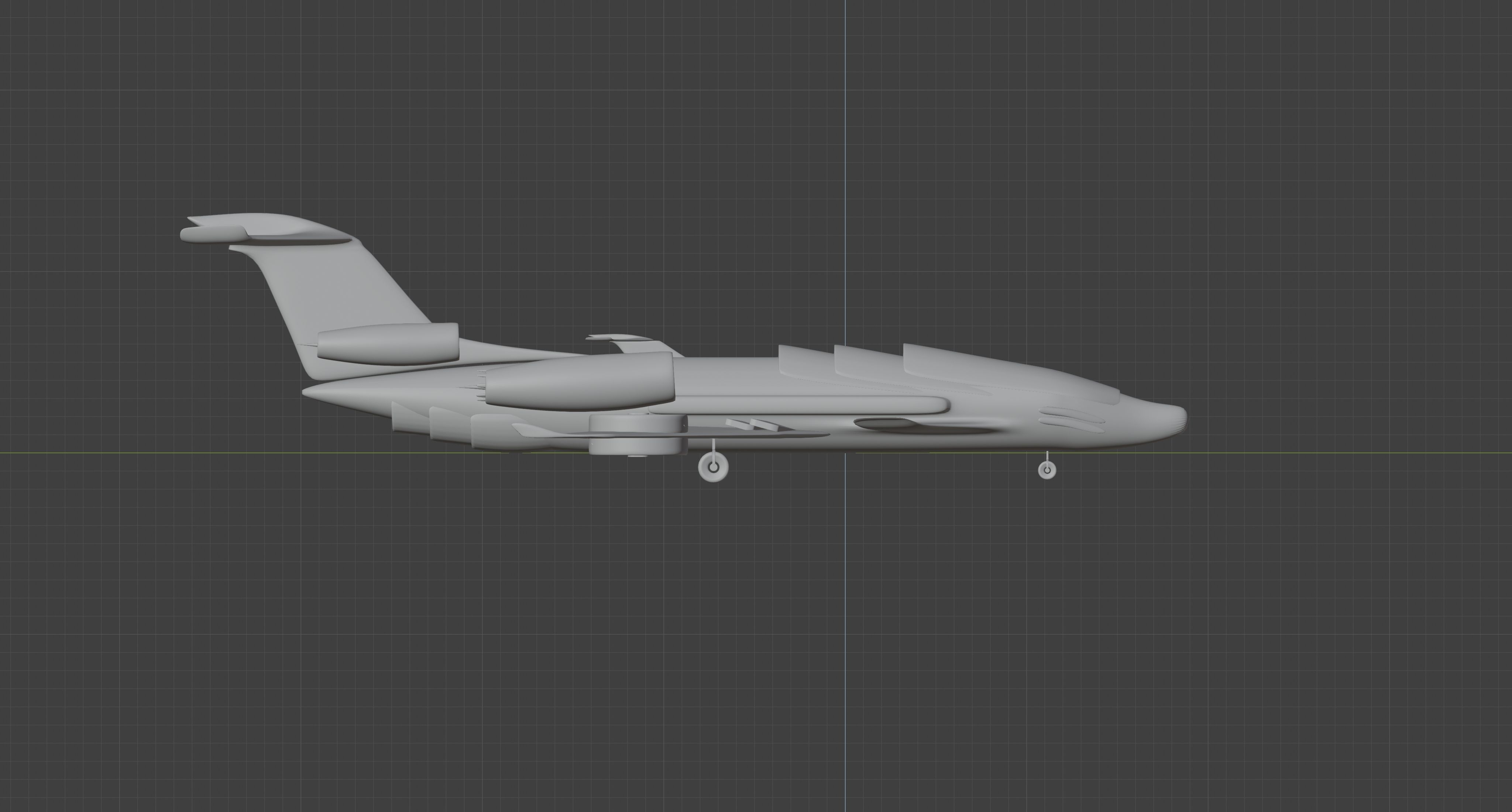 Airplane Black Generic Future 3D model_10