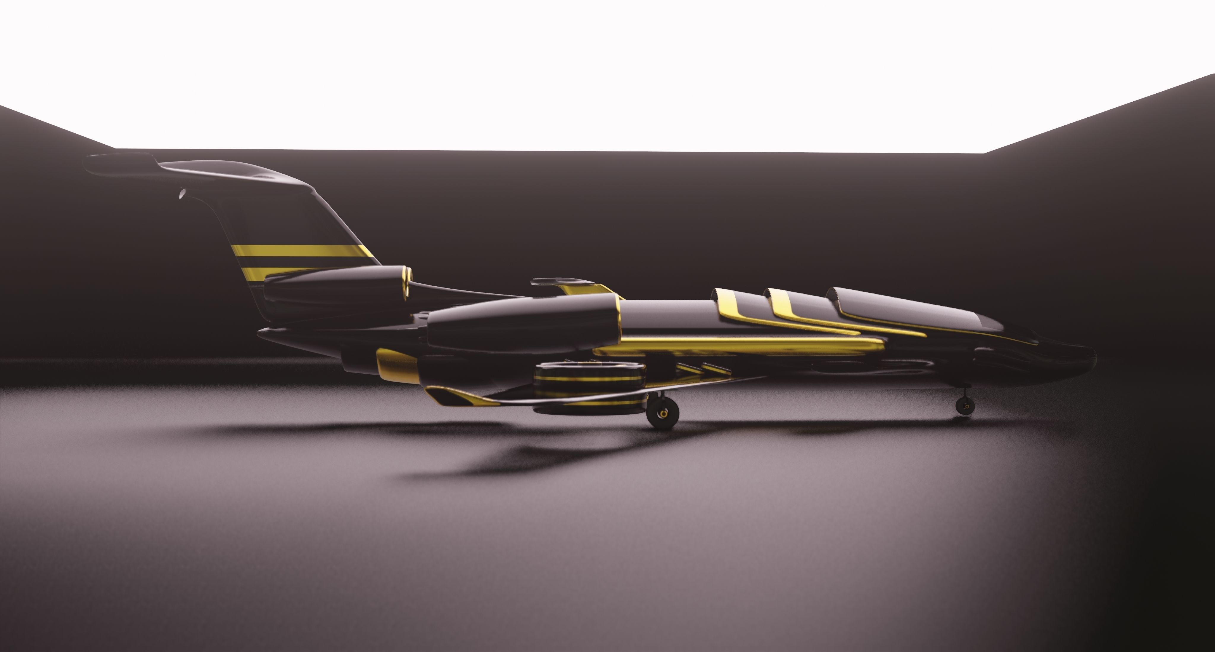 Airplane Black Generic Future 3D model_17
